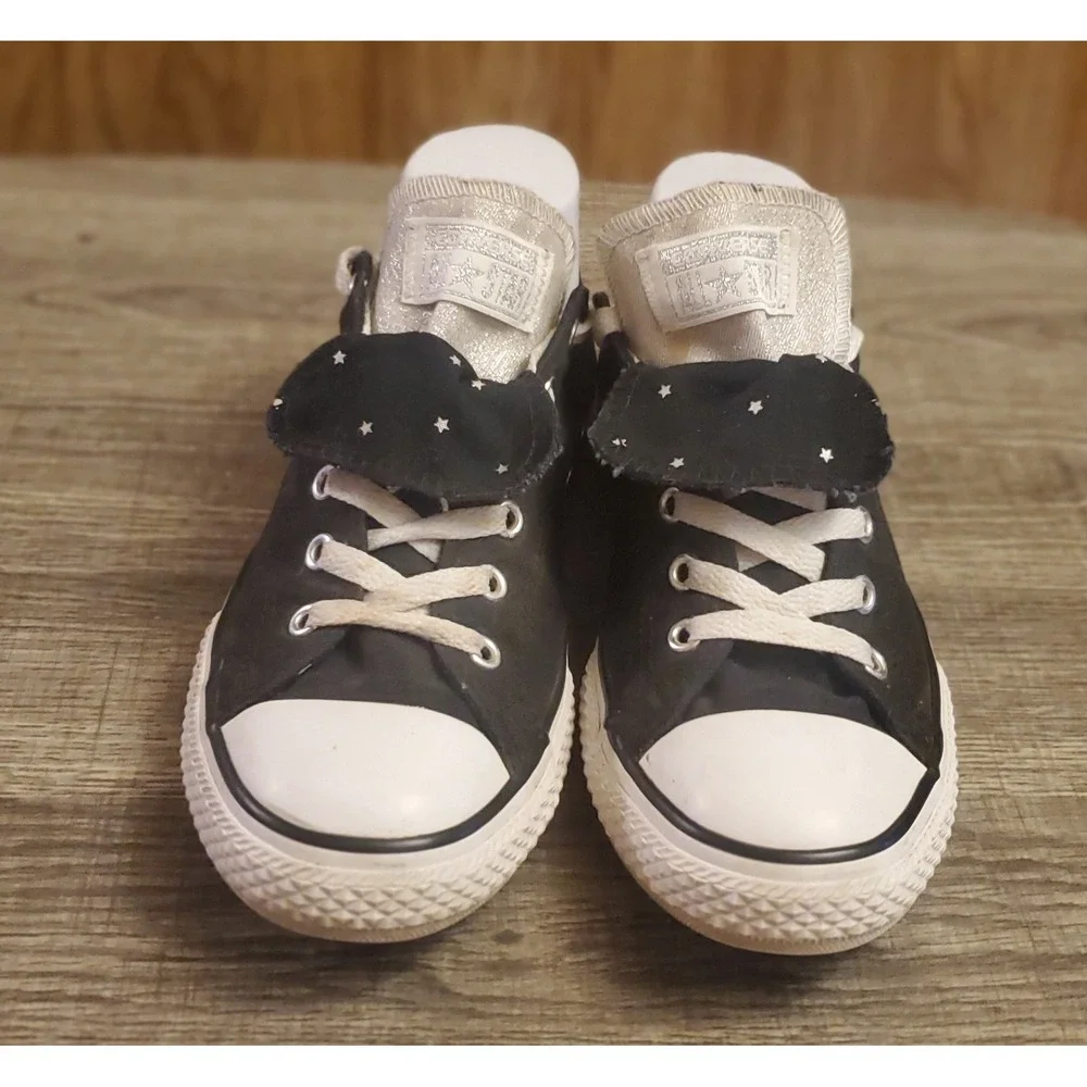 Converse All‎ Star Low Top Double Tongue Youth Size 5 Black